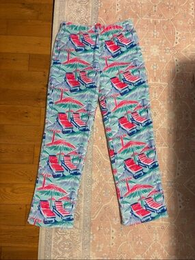 Vineyard Vines Aqua, Pink & Navy Plush Lounge Bottoms
